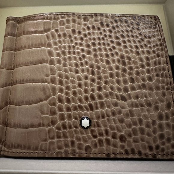 BRAND NEW MONTBLANC TAUPE WALLET W/ MONEYCLIP - Picture 3 of 11